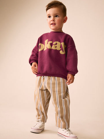Red Crew Neck Joggers Set (3mths-7yrs)