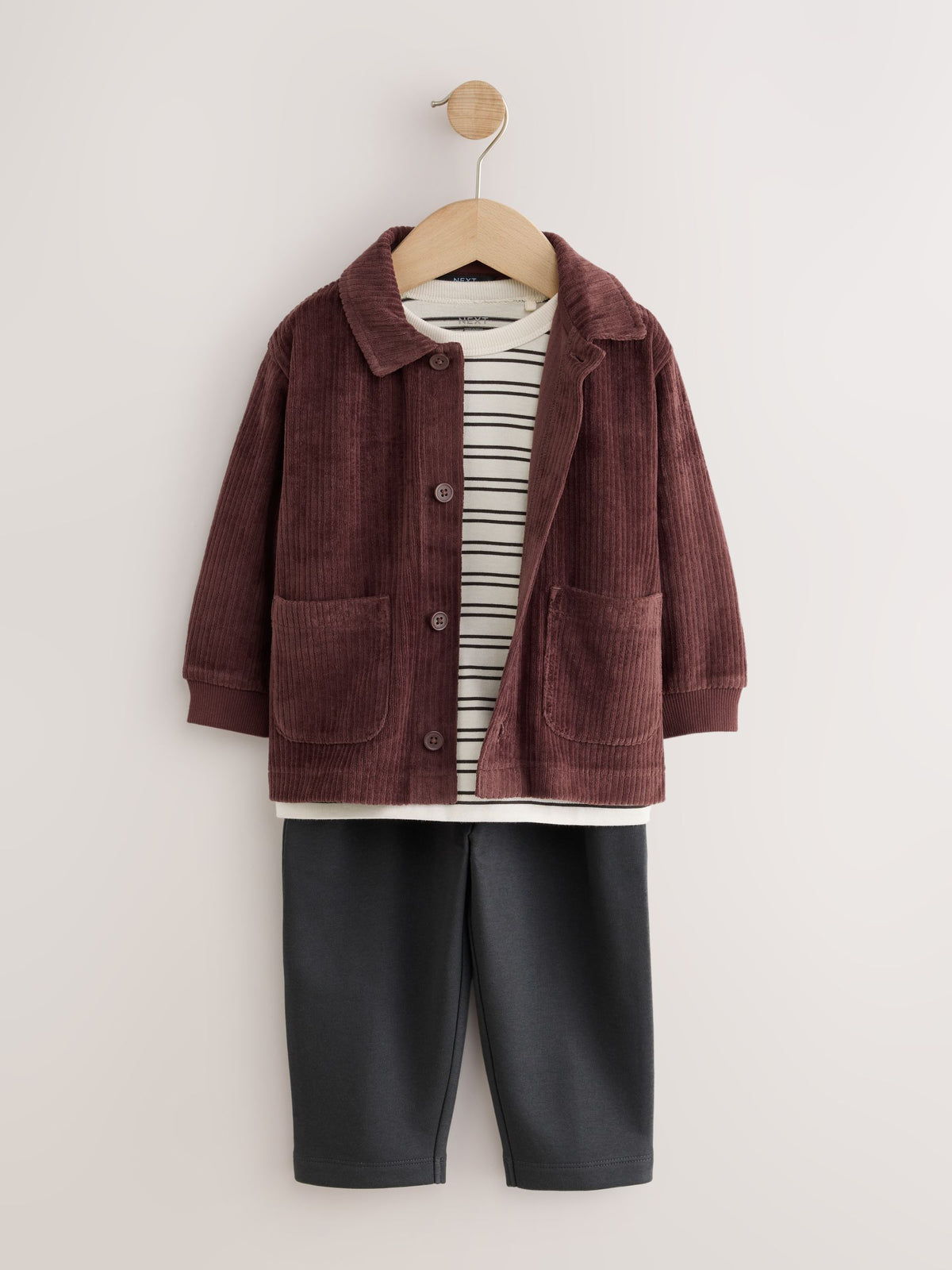 Burgundy Red Smart Jacket Top & Trousers Set 3 Piece (3mths-7yrs)