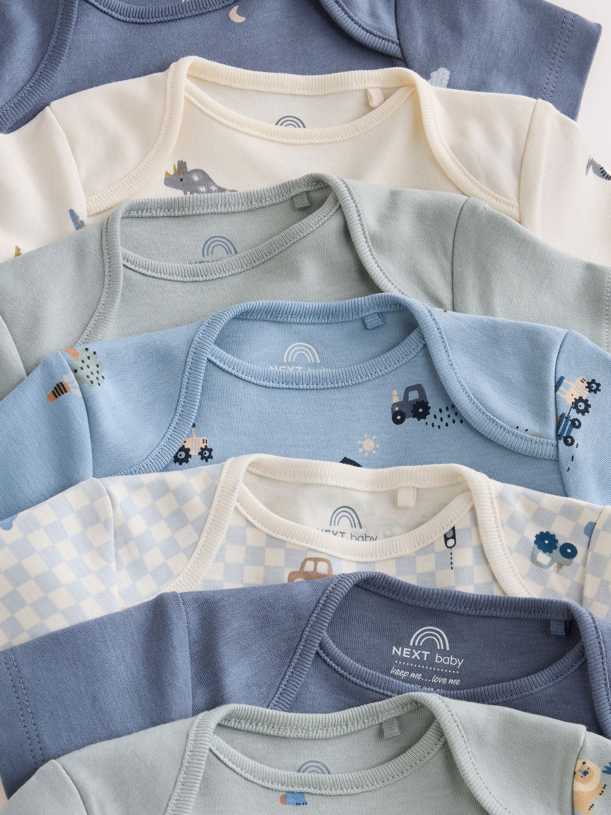 Blue Character Short Sleeve Baby Bodysuits 7 Pack