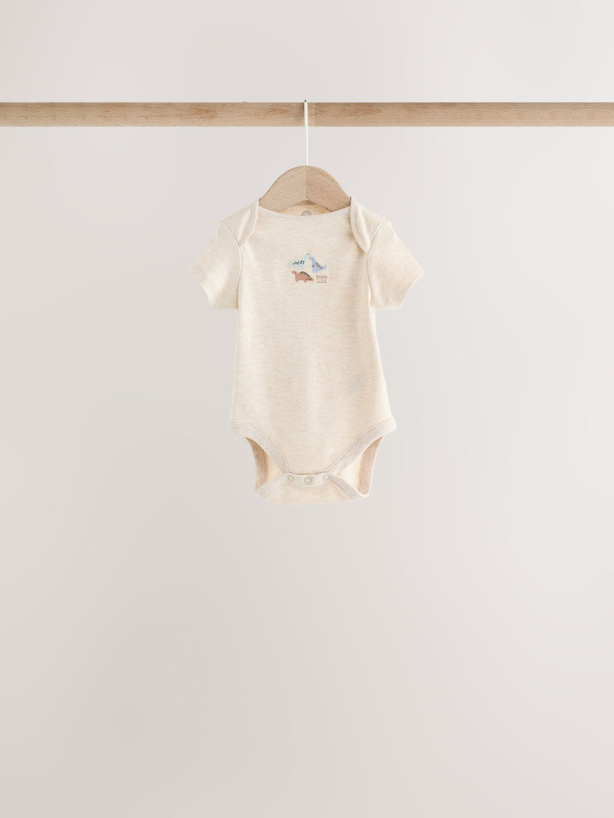 Neutral Dinosaur Short Sleeve Baby Bodysuits 5 Pack