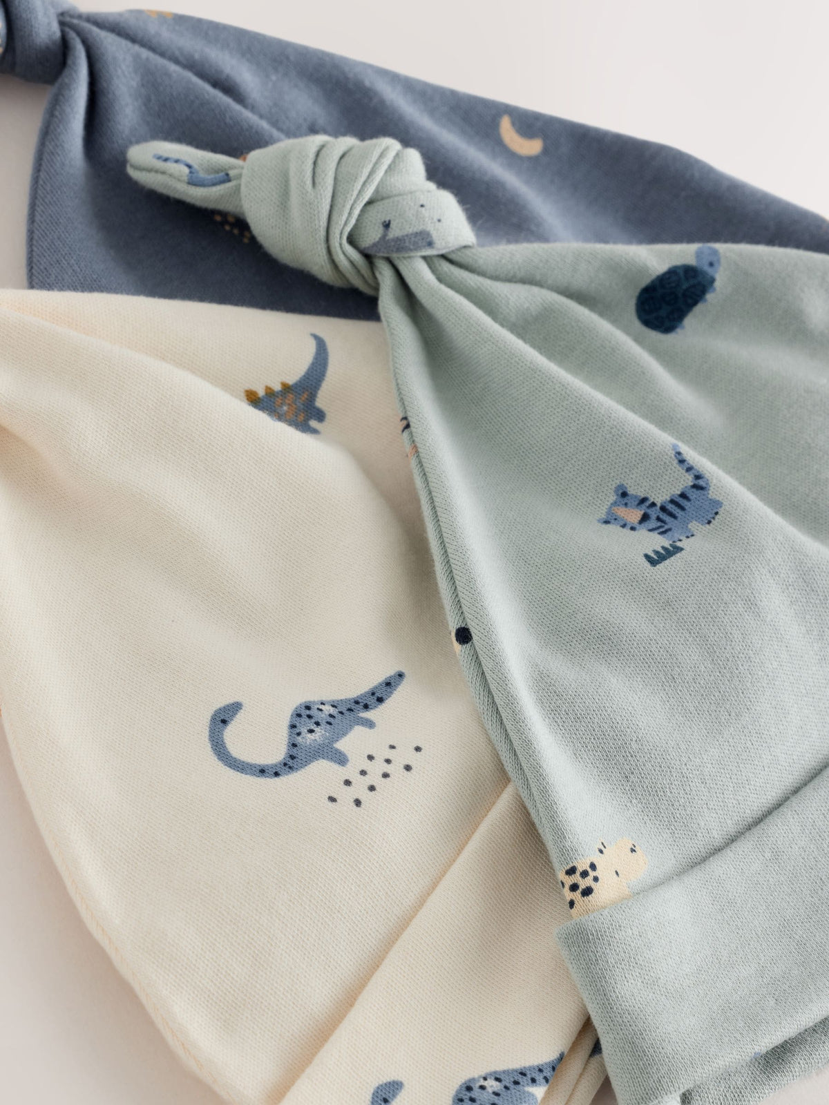 Blue Mini Character Baby Beanies 3 Pack (0-18mths)