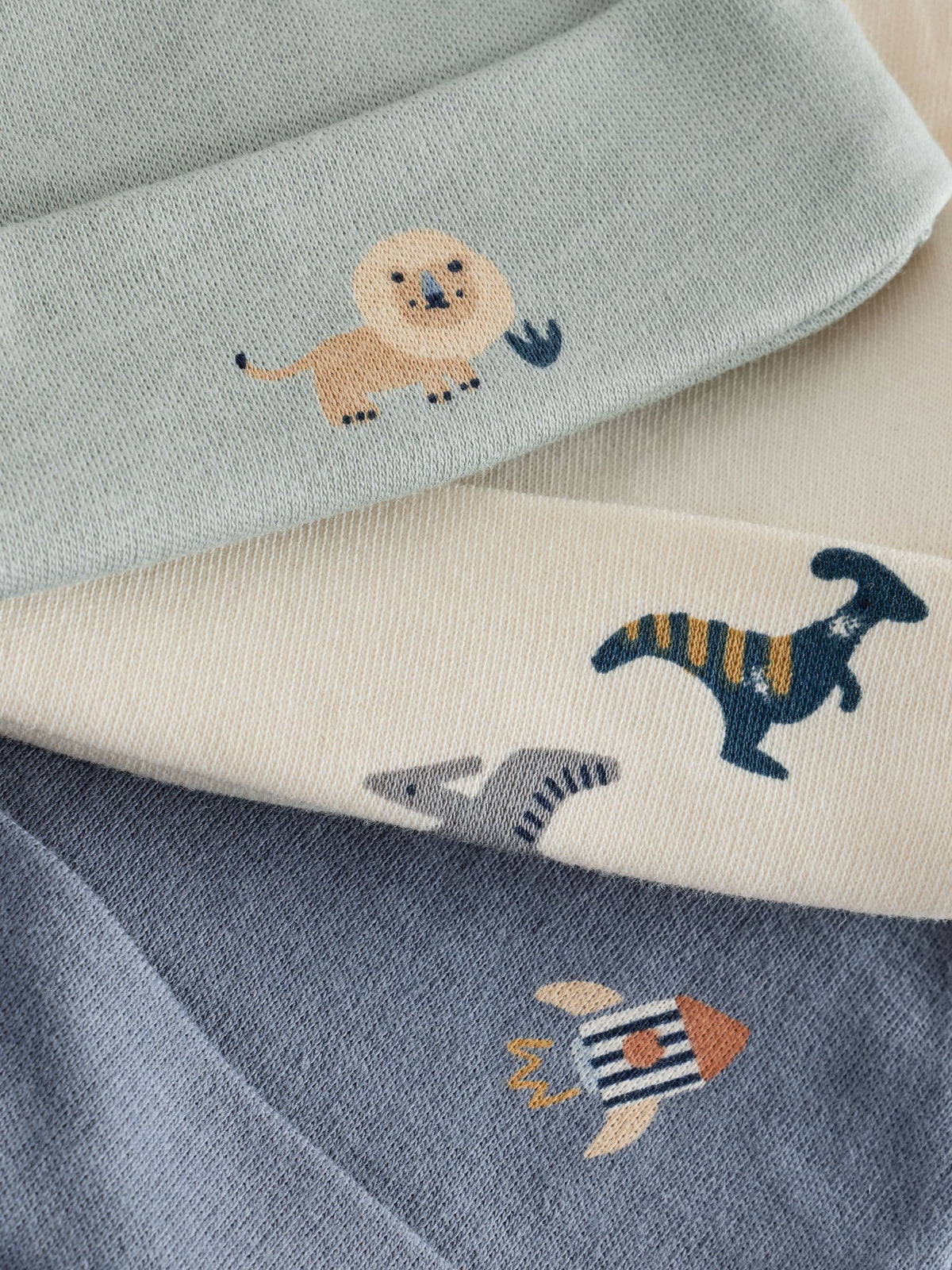 Blue Mini Character Baby Beanies 3 Pack (0-18mths)