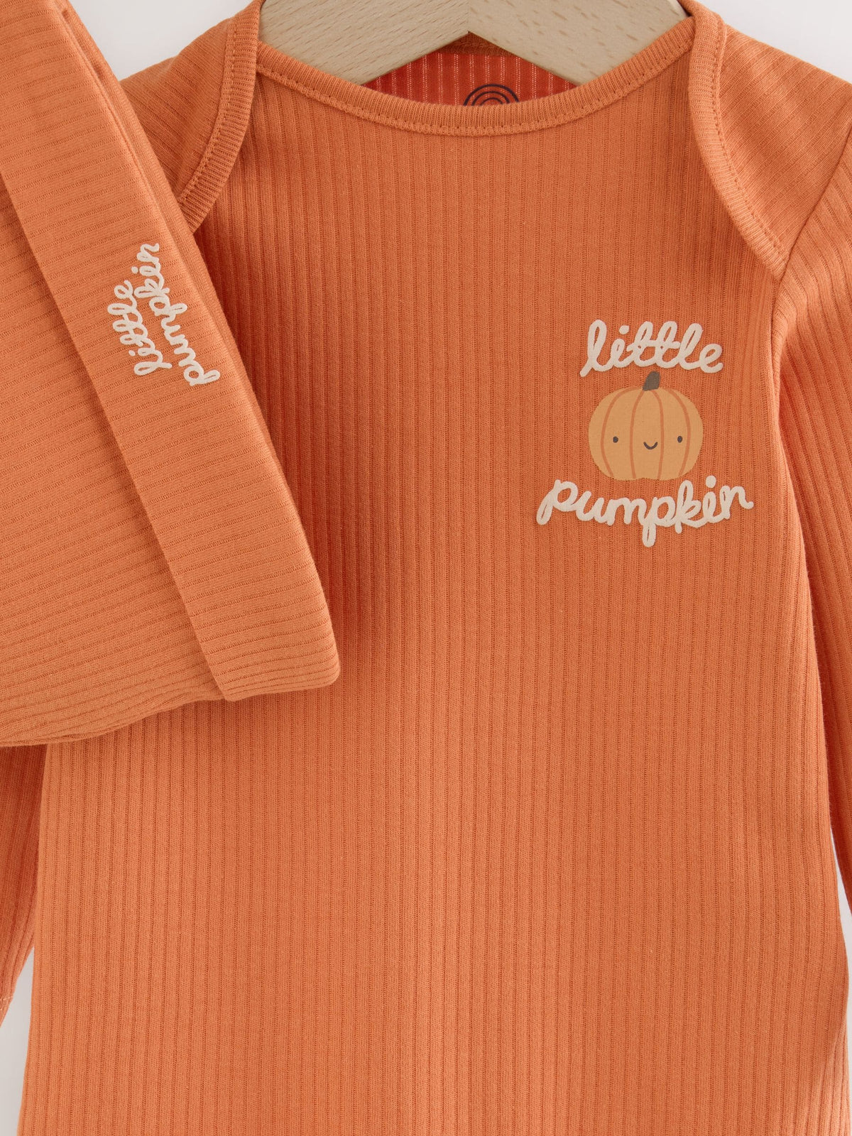 Orange Halloween Little Pumpkin Baby Bodysuit and Hat Set 2 Piece