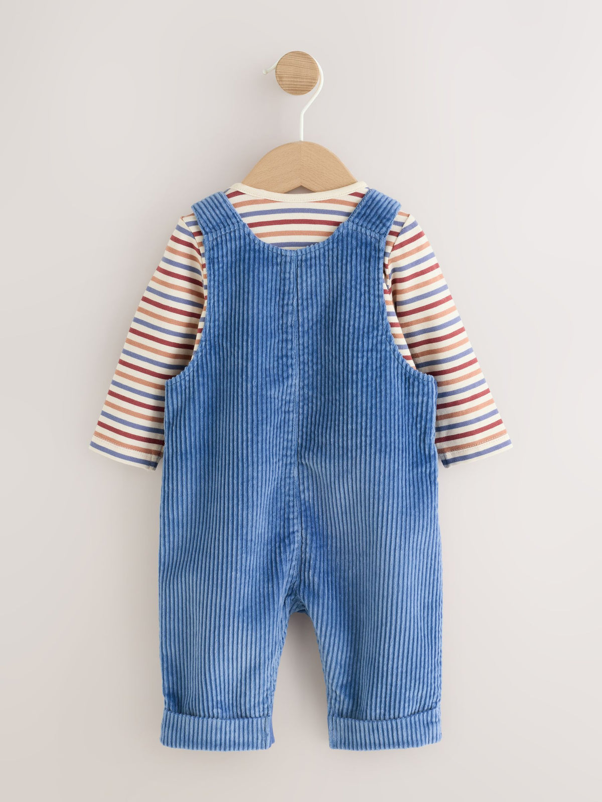 Navy Blue Bear Cord Dungarees and Bodysuit Baby Set (0mths-3yrs)