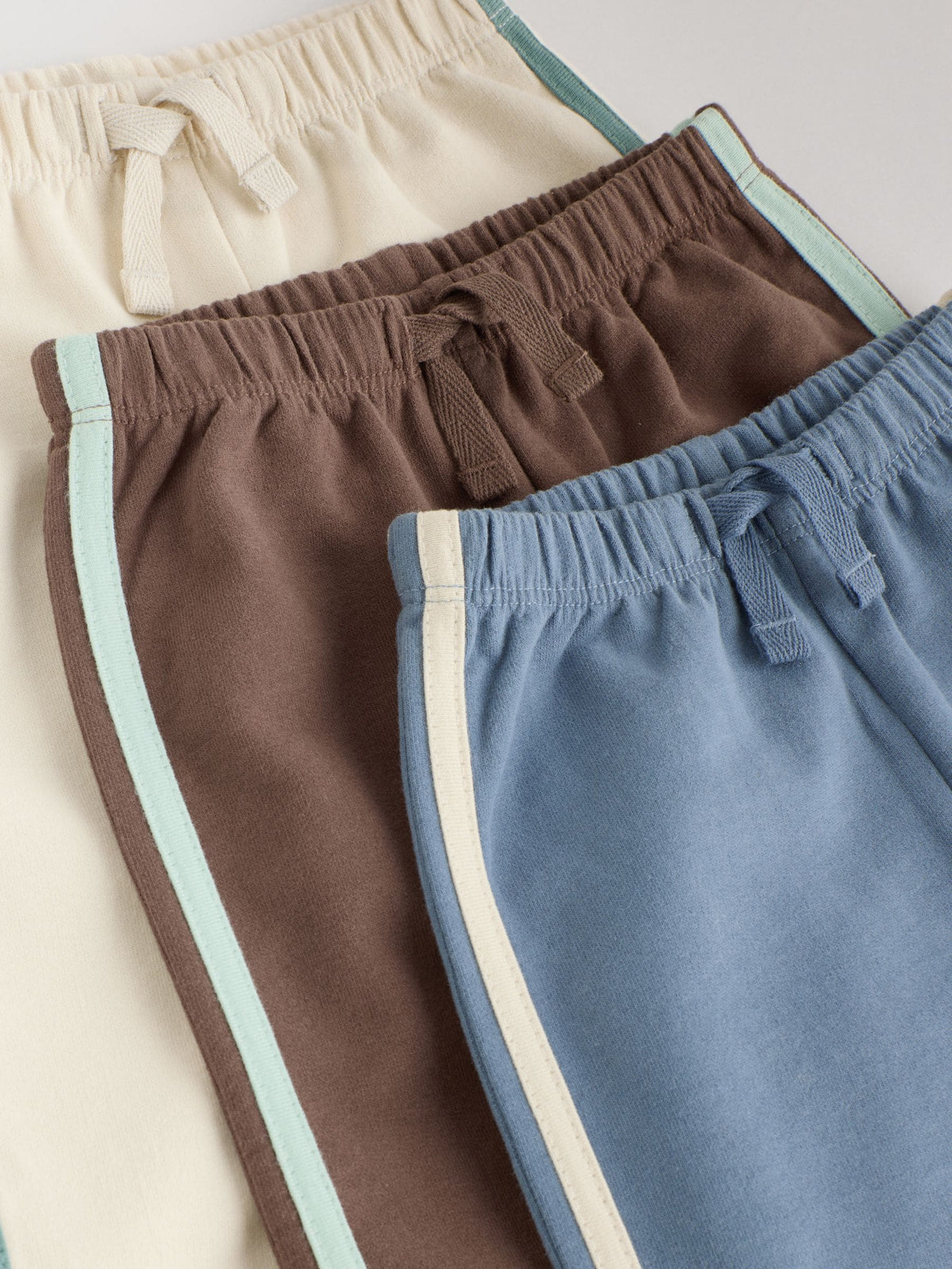 Blue/Brown/Cream Baby Straight Leg Joggers 3 Pack (0mths-2yrs)