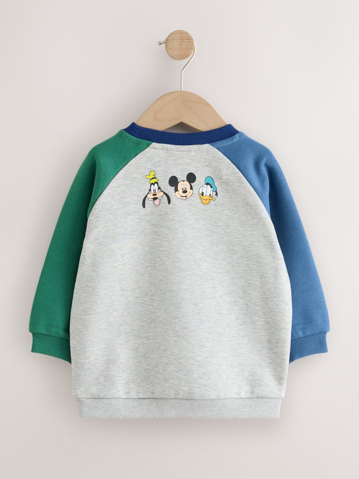 Grey Colour Block Mickey Mouse Printed Crew Sweatshirt (3mths-8yrs)