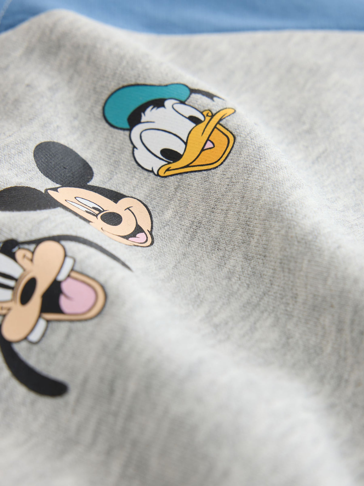 Grey Colour Block Mickey Mouse Printed Crew Sweatshirt (3mths-8yrs)