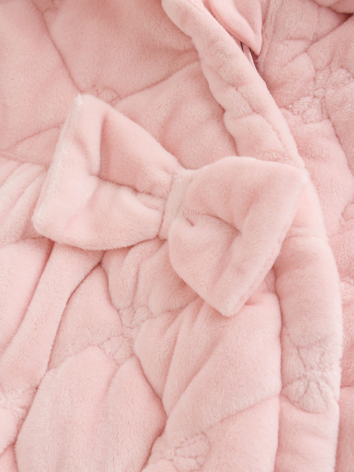Pink Velour Quilted Baby Zip Up All-In-One (0mths-2yrs)