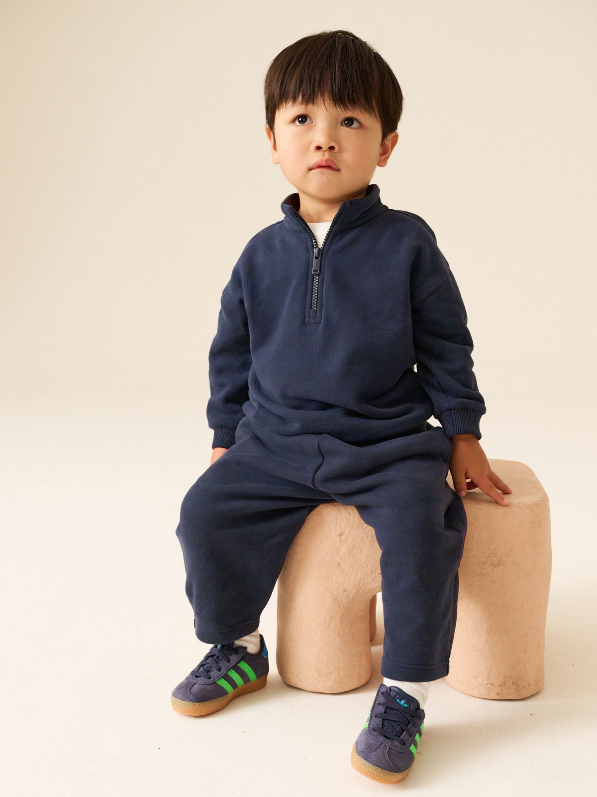 Navy Wide Fit Soft Touch Jersey Joggers (3mths-7yrs)