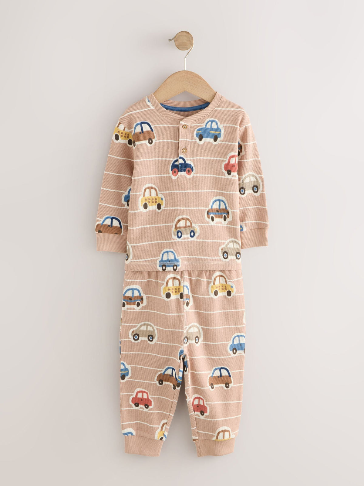 Ecru/Blue/Tan Transport Snuggle Pyjamas 3 Pack (9mths-8yrs)