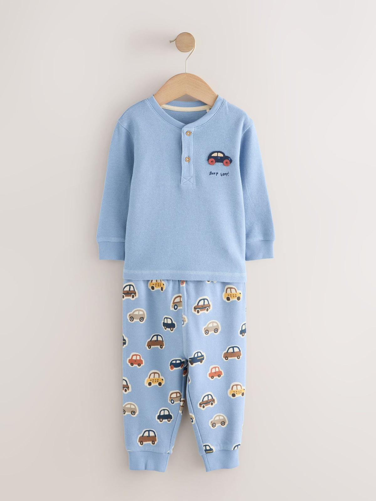 Ecru/Blue/Tan Transport Snuggle Pyjamas 3 Pack (9mths-8yrs)