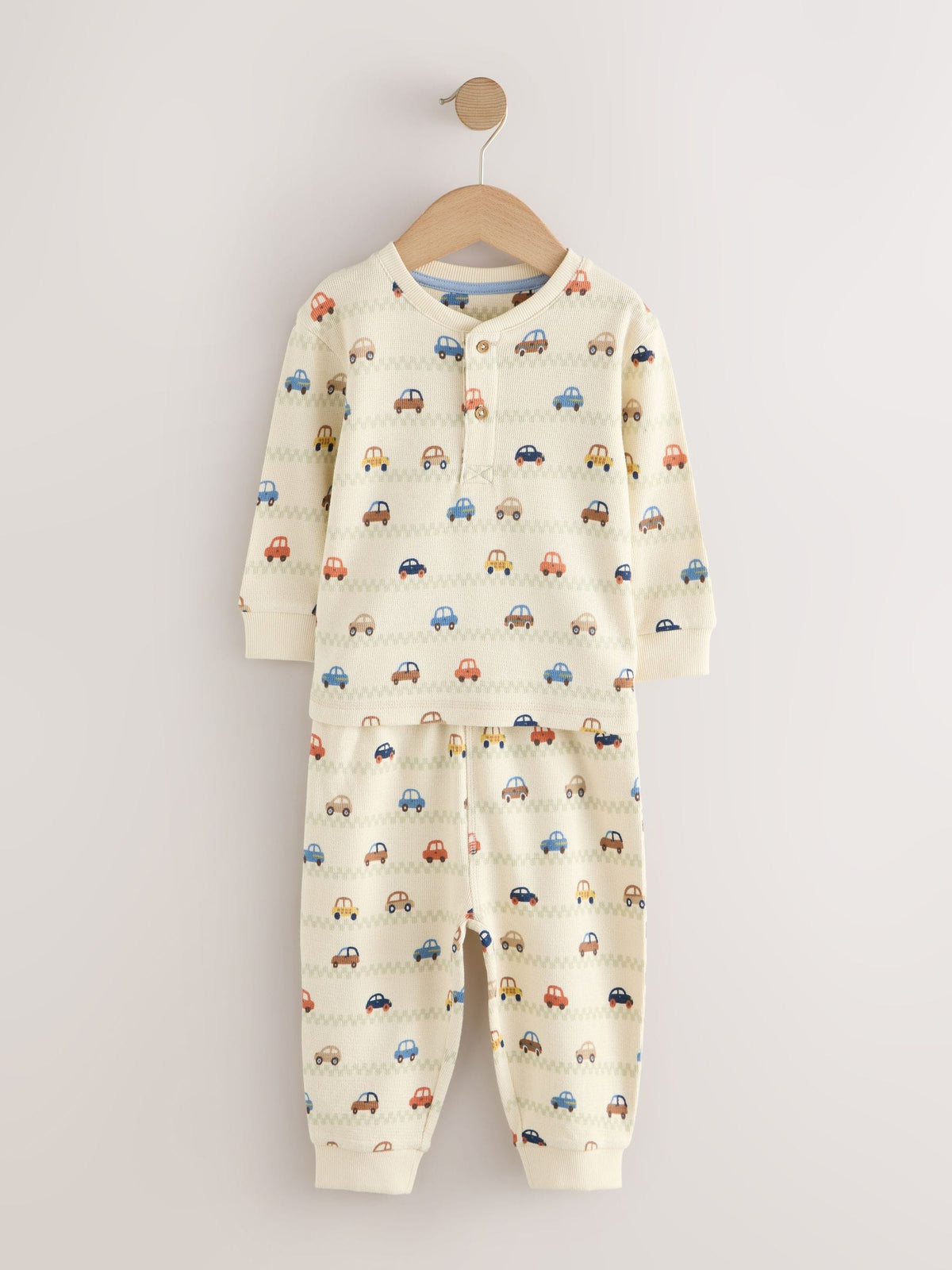 Ecru/Blue/Tan Transport Snuggle Pyjamas 3 Pack (9mths-8yrs)