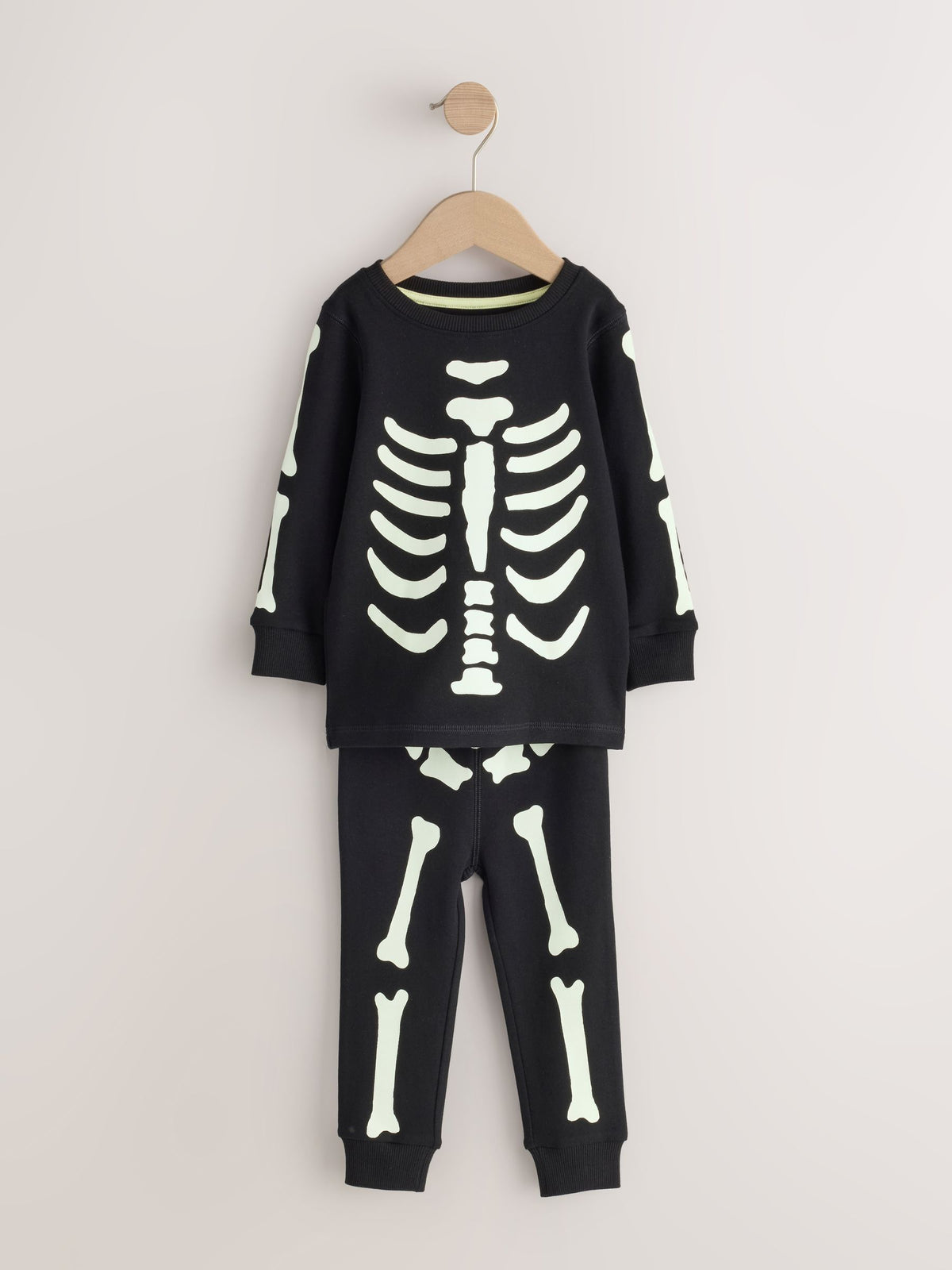 Black Glow in the Dark Skeleton Halloween Pyjamas (9mths-12yrs)