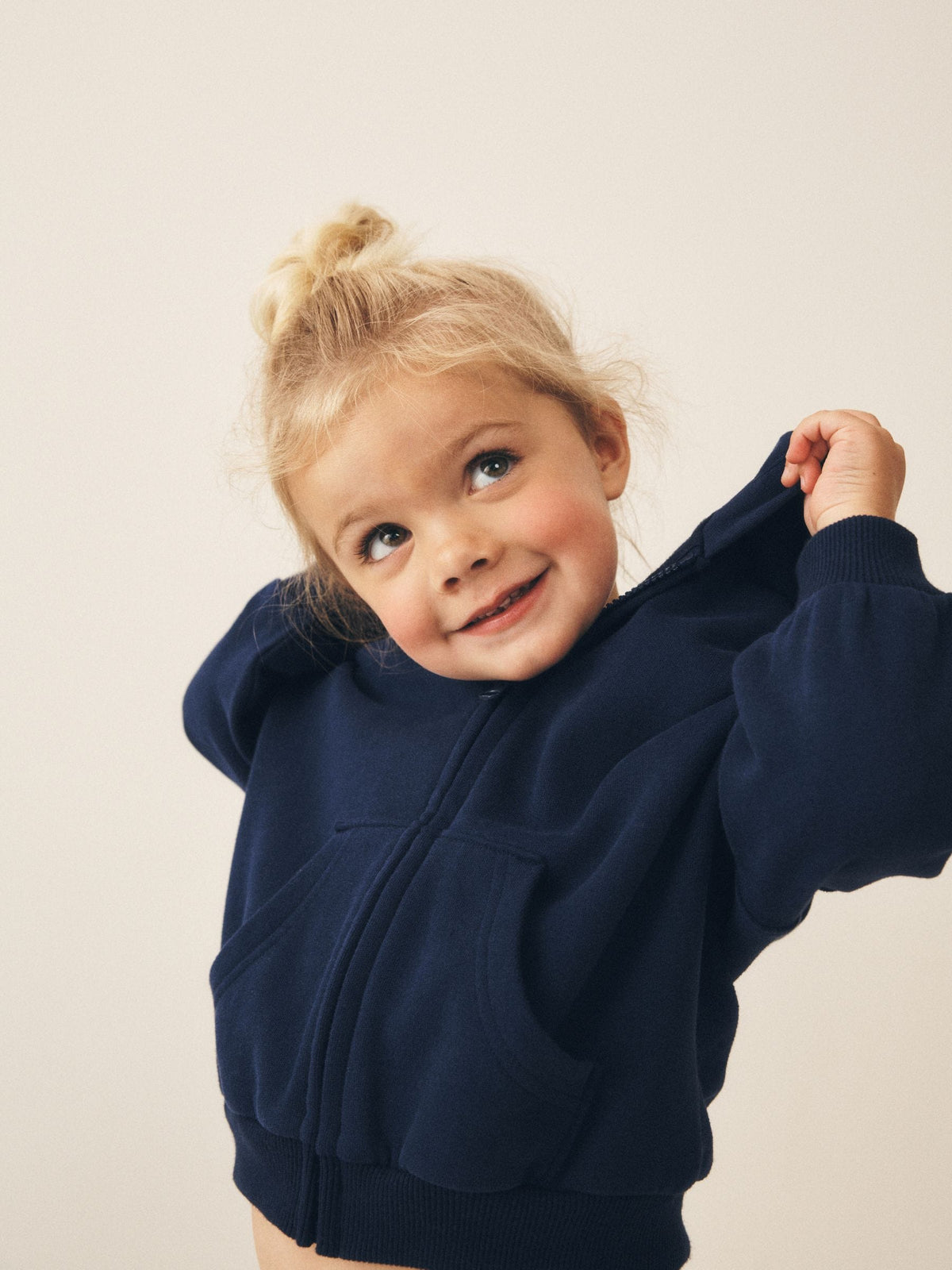 Navy Zip Up Hoodie (3mths-7yrs)
