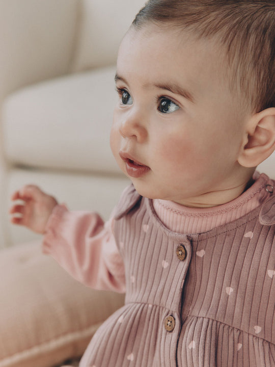 Chocolate Brown Spot Jersey Dungaree and Bodysuit Baby Set 2 Piece (0mths-2yrs)