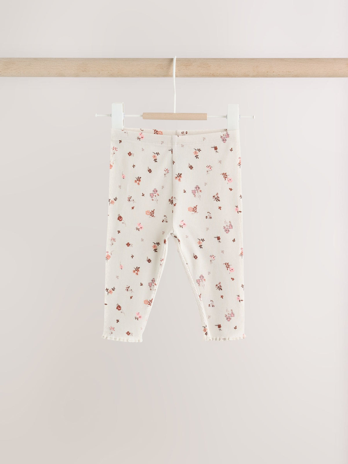 Ecru Floral Peplum Top and Leggings Baby Set (0mths-2yrs)