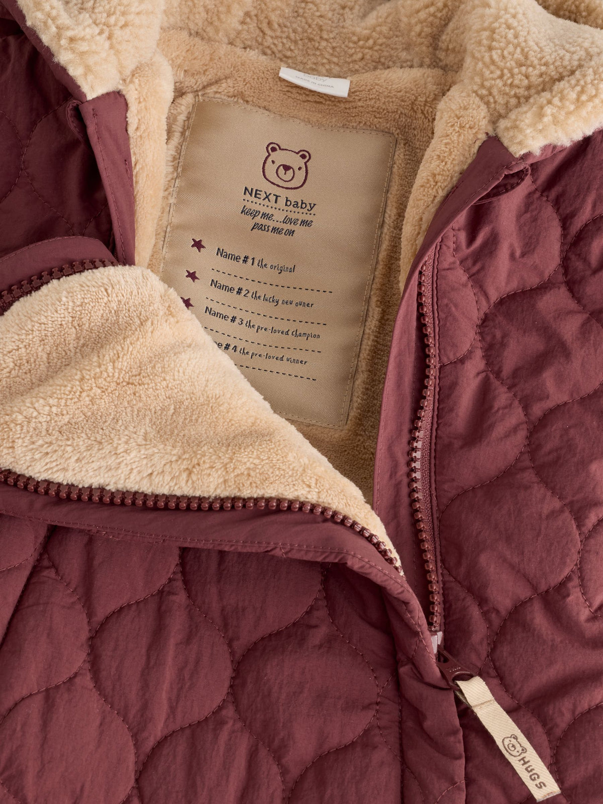 Burgundy Red Quilted Hooded Nylon Baby All-In-One (0-18mths)