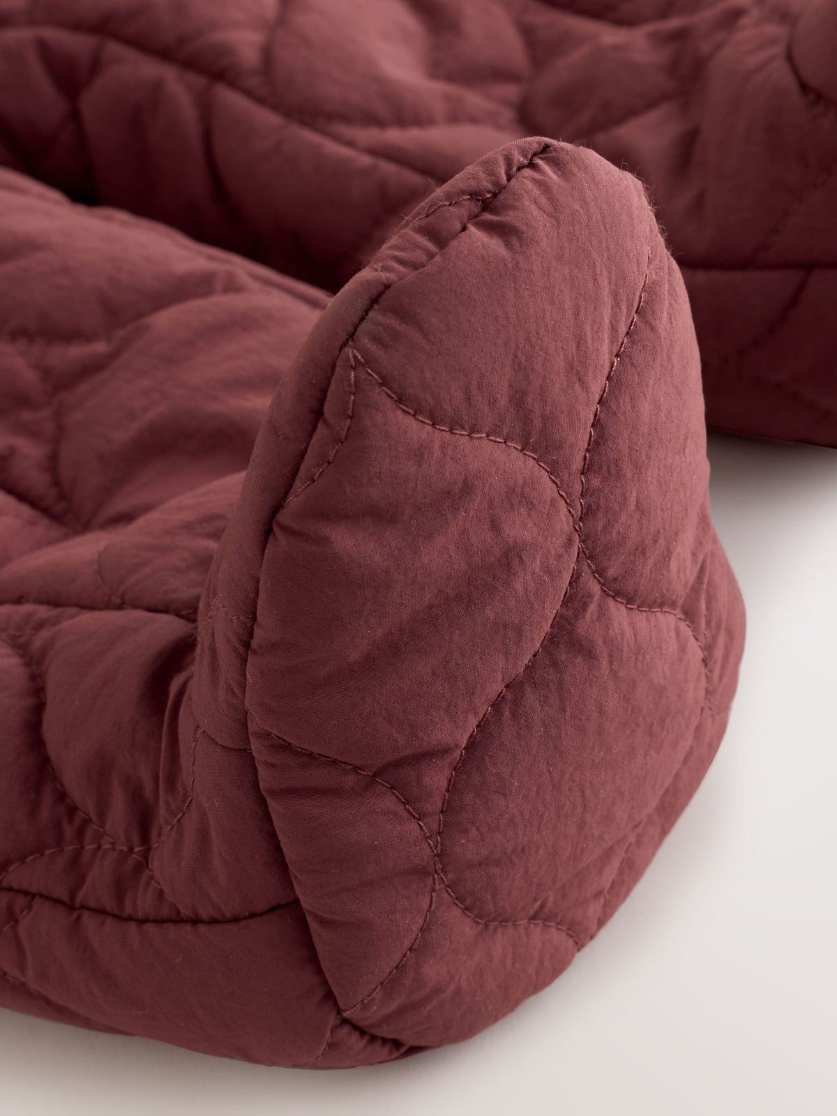 Burgundy Red Quilted Hooded Nylon Baby All-In-One (0-18mths)