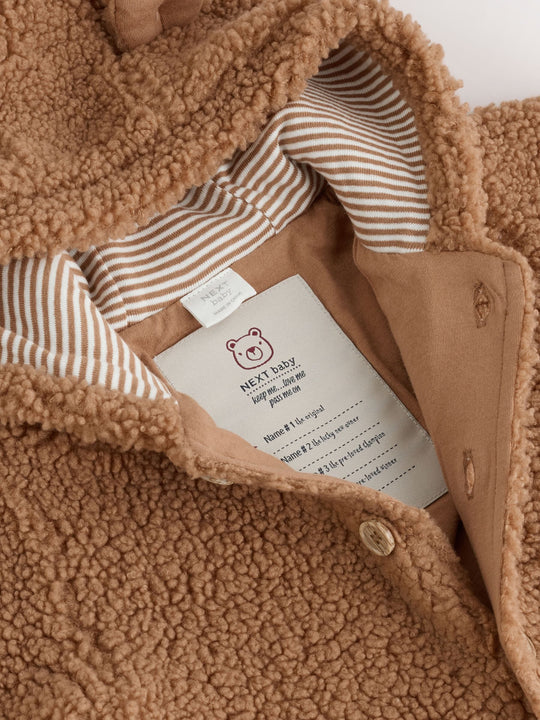 Brown Borg Hooded Baby Pramsuit