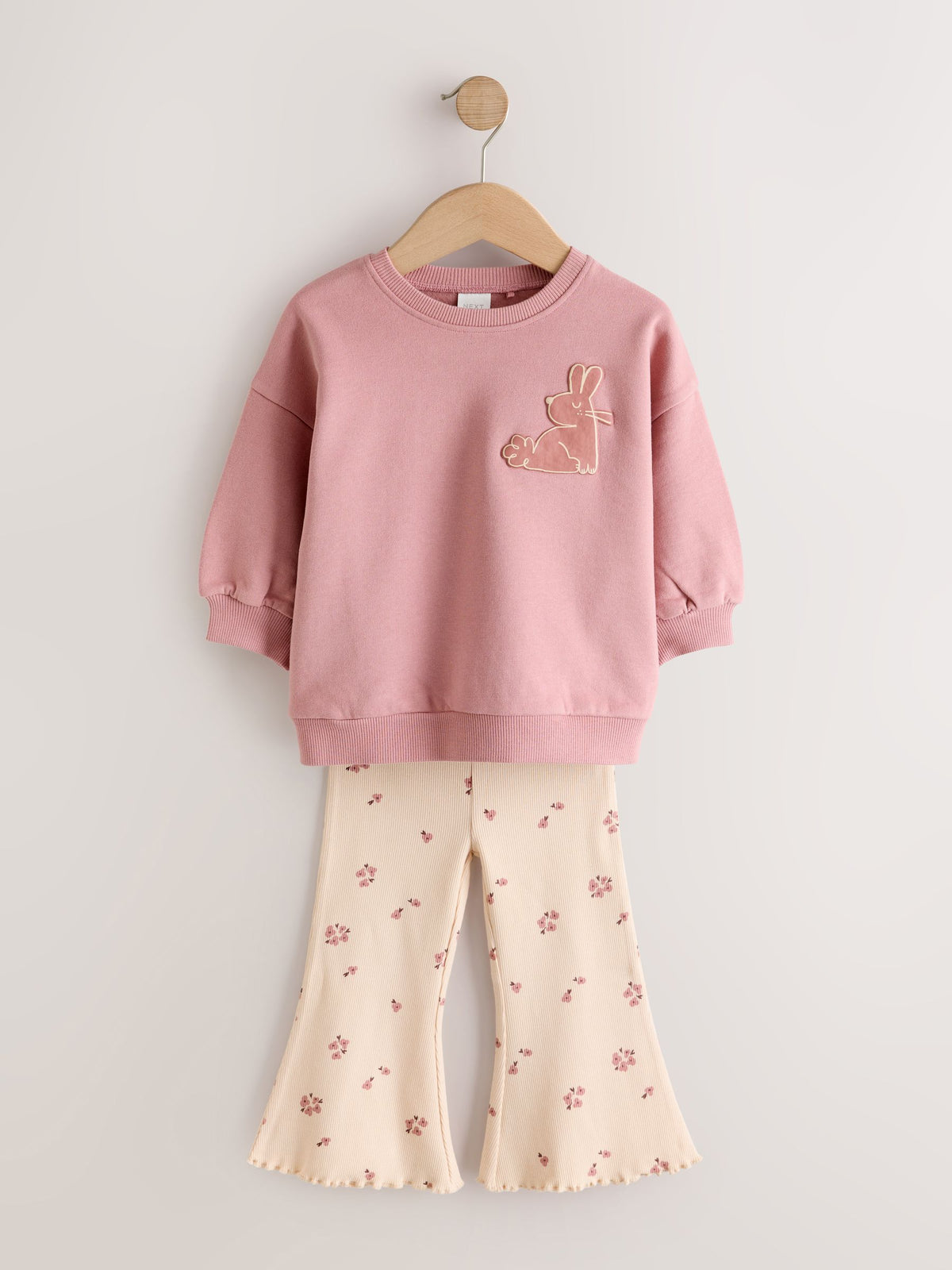 Pink Ditsy Pets Crew Neck Sweatshirt and Flare Leggings Set (3mths-7yrs)