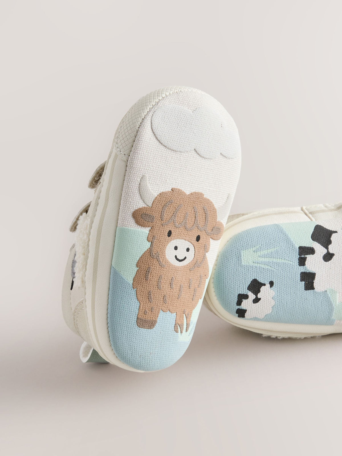 Neutral Farm Touch Fastening Baby Trainers (0-2mths)