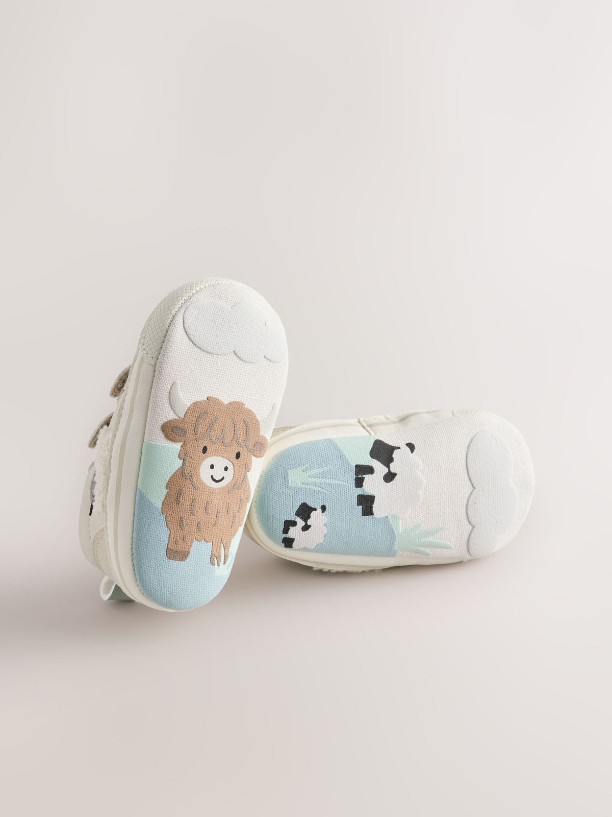 Neutral Farm Touch Fastening Baby Trainers (0-2mths)