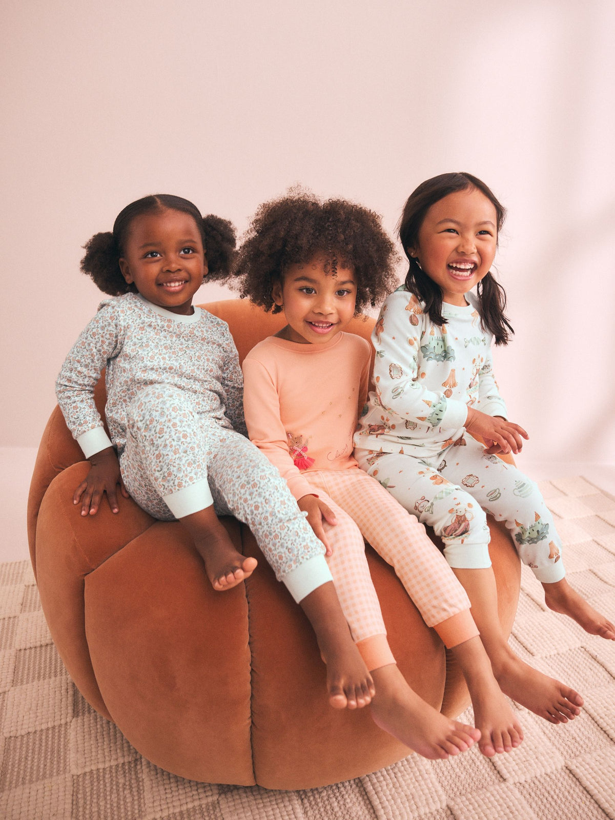 Ecru/Peach Snuggle Pyjamas 3 Pack (9mths-12yrs)