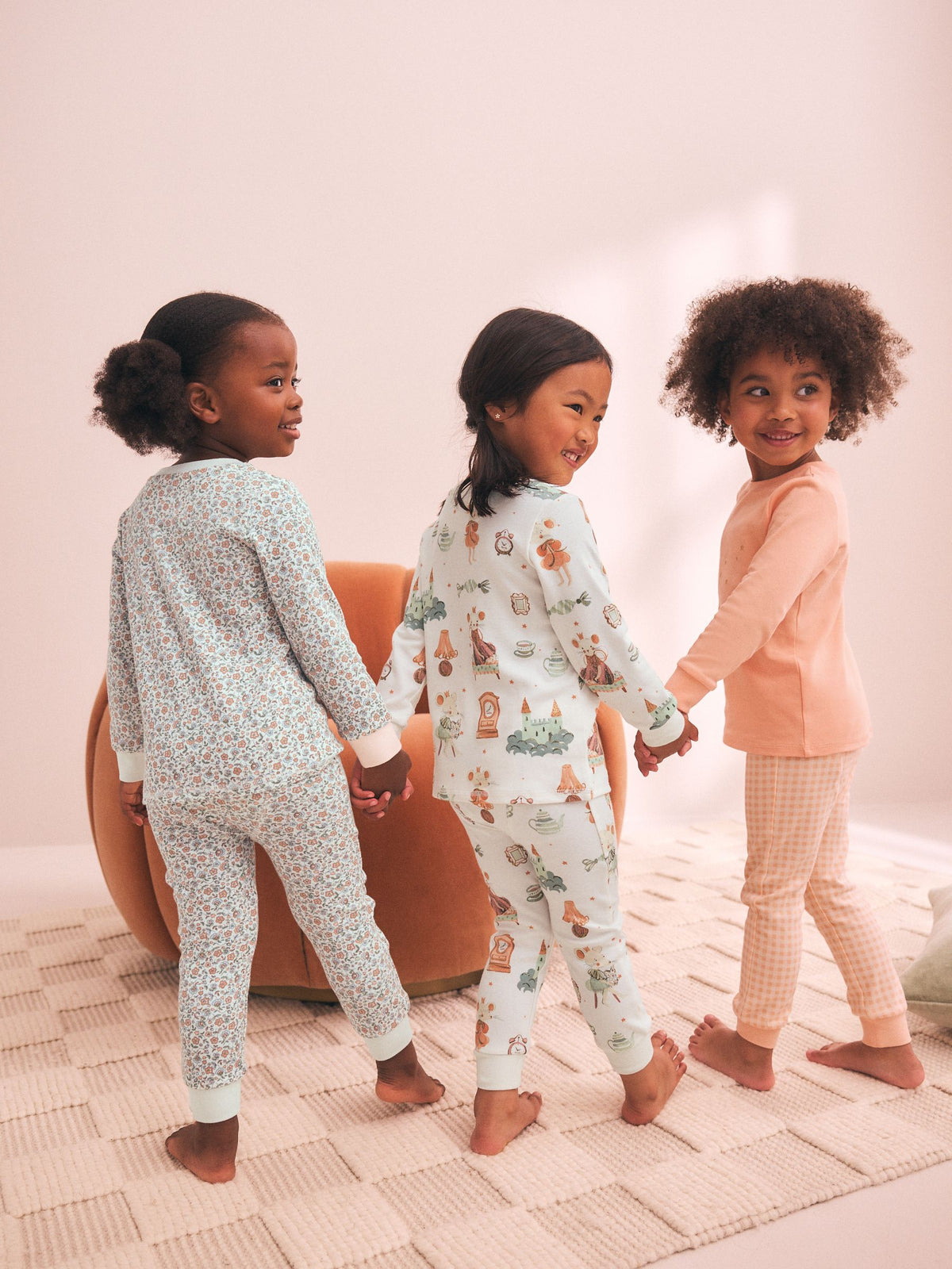 Ecru/Peach Snuggle Pyjamas 3 Pack (9mths-12yrs)