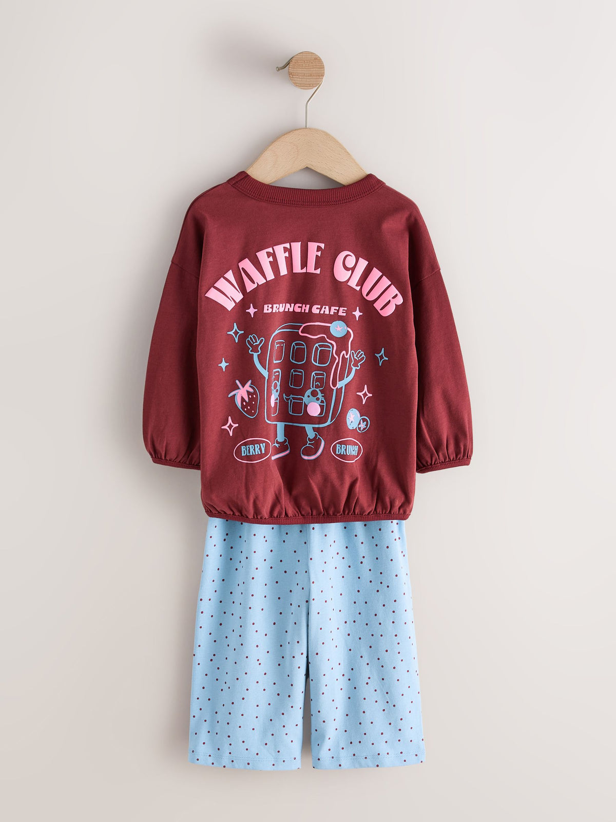 Pink/ Brown Graphic Top Wide Leg Pyjamas 3 Pack (9mths-10yrs)