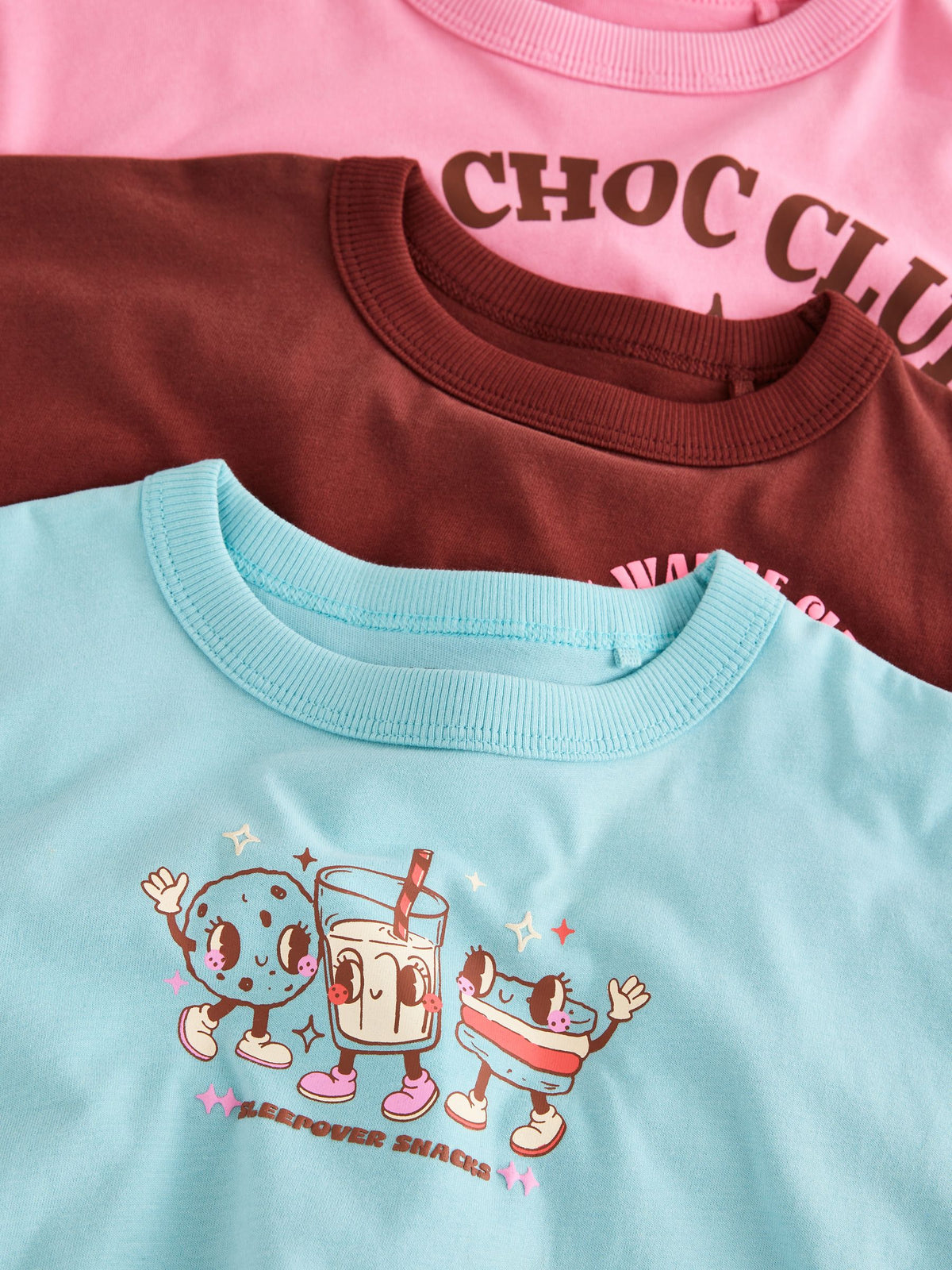 Pink/ Brown Graphic Top Wide Leg Pyjamas 3 Pack (9mths-10yrs)