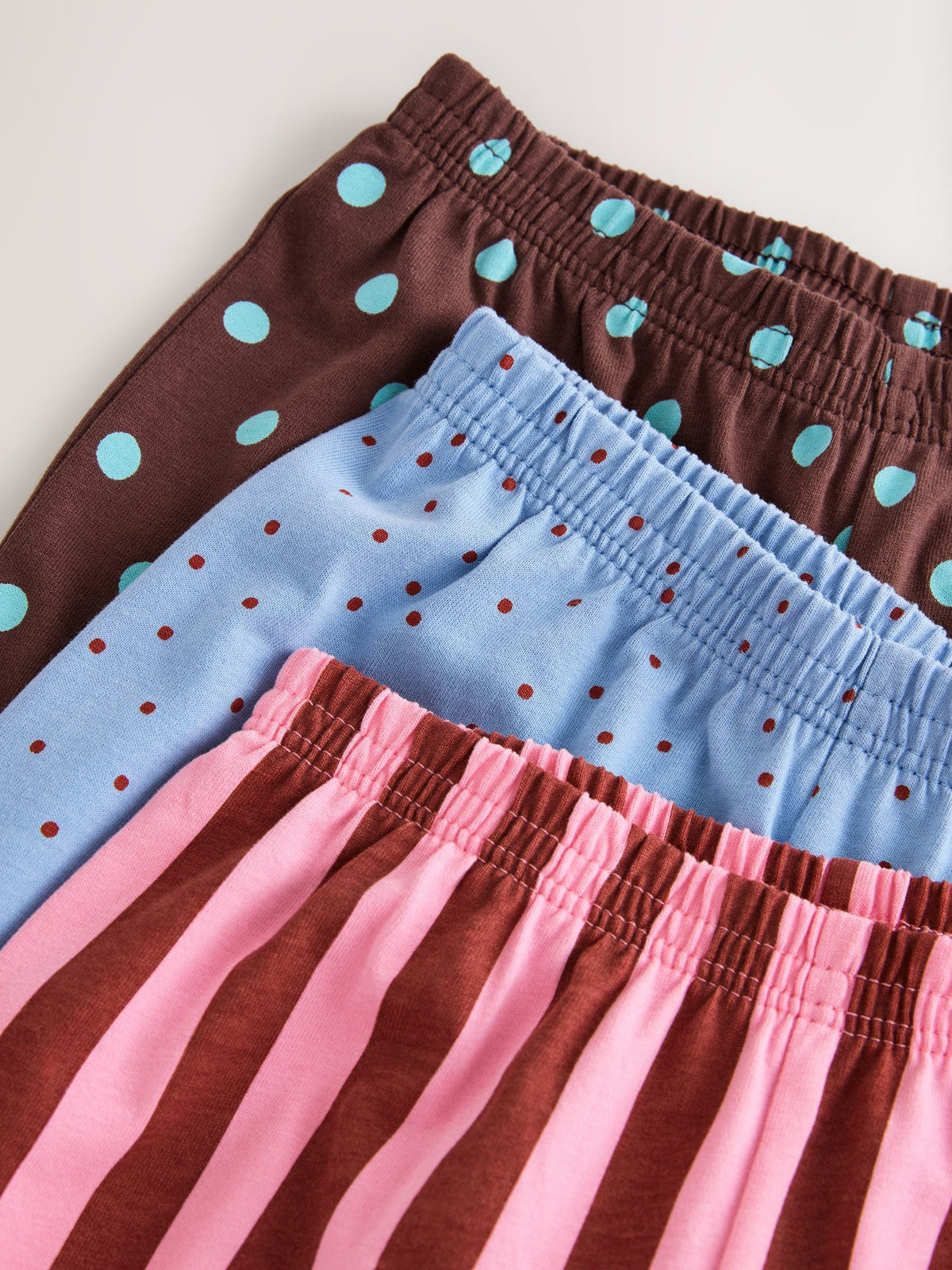 Pink/ Brown Graphic Top Wide Leg Pyjamas 3 Pack (9mths-10yrs)