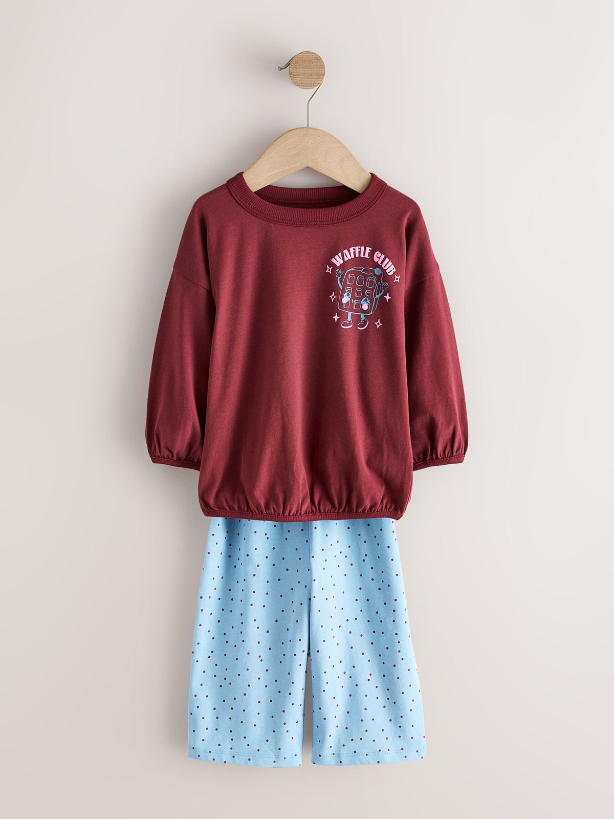 Pink/ Brown Graphic Top Wide Leg Pyjamas 3 Pack (9mths-10yrs)