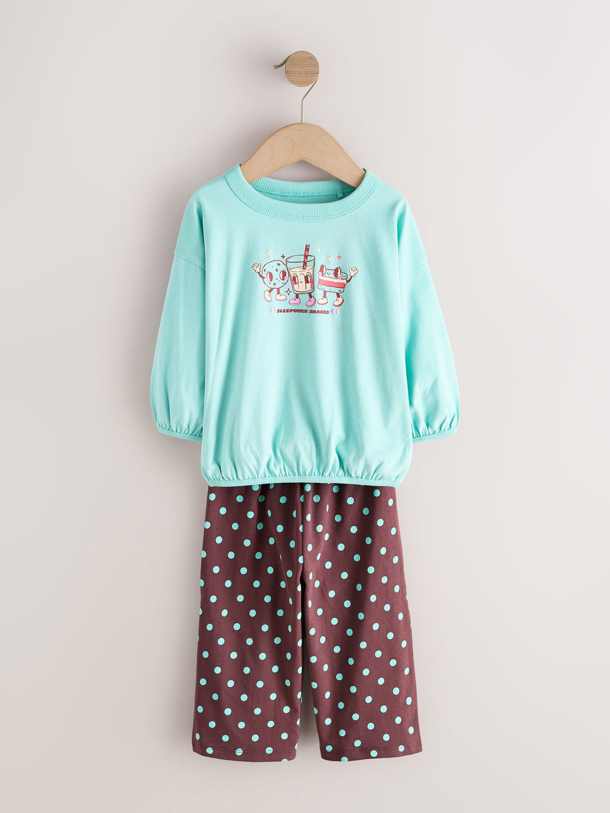Pink/ Brown Graphic Top Wide Leg Pyjamas 3 Pack (9mths-10yrs)