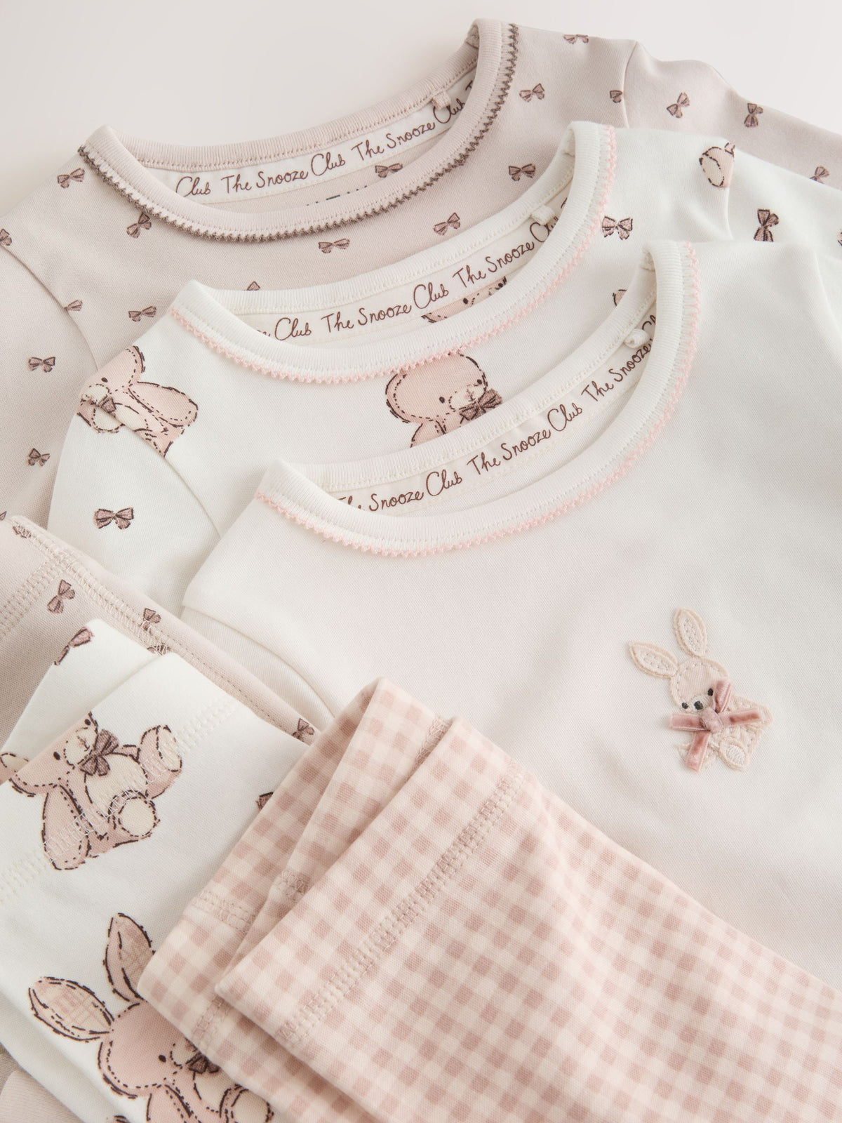 Neutral Bunny Print Snuggle Pyjamas 3 Pack (9mths-12yrs)