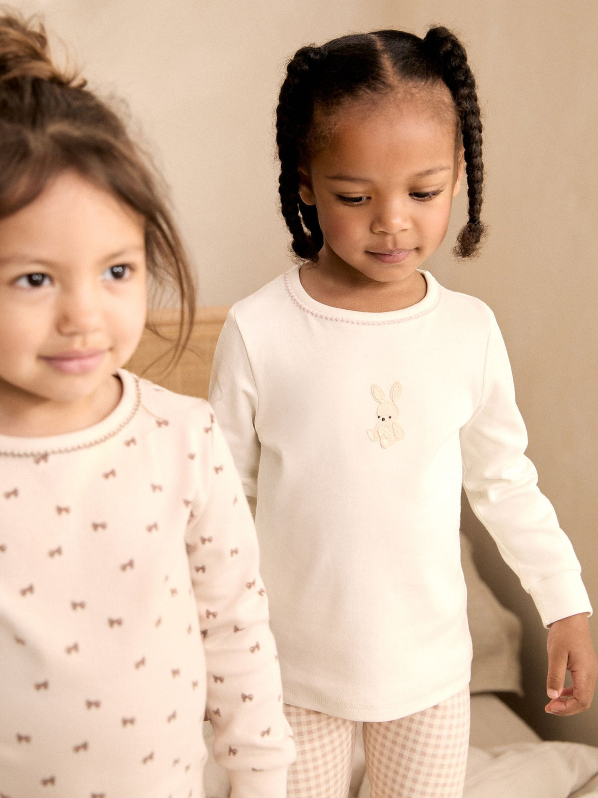 Neutral Bunny Print Snuggle Pyjamas 3 Pack (9mths-12yrs)