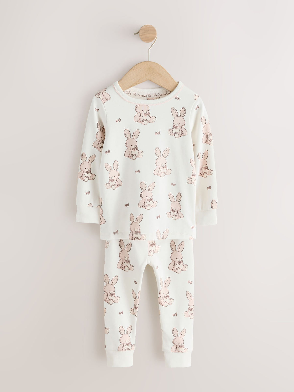 Neutral Bunny Print Snuggle Pyjamas 3 Pack (9mths-12yrs)