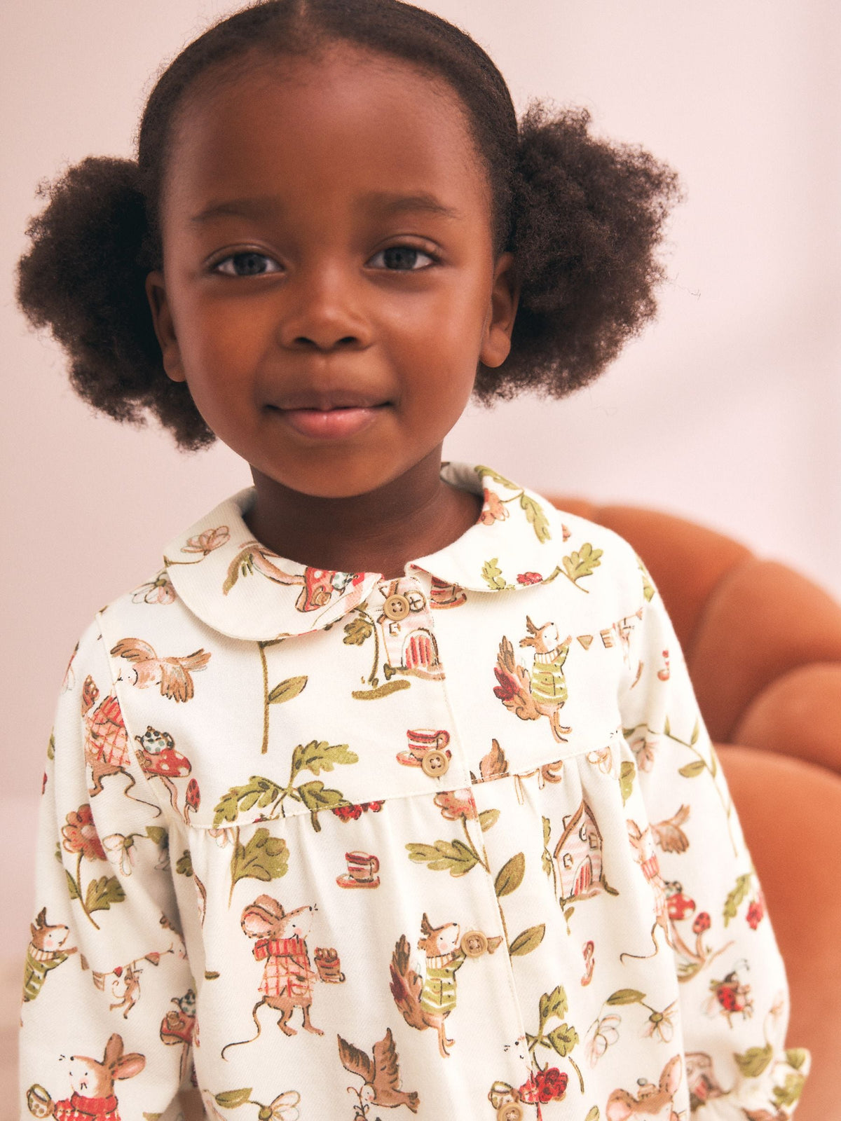 Red/Ecru Woven Button Through Pyjamas (9mths-10yrs)