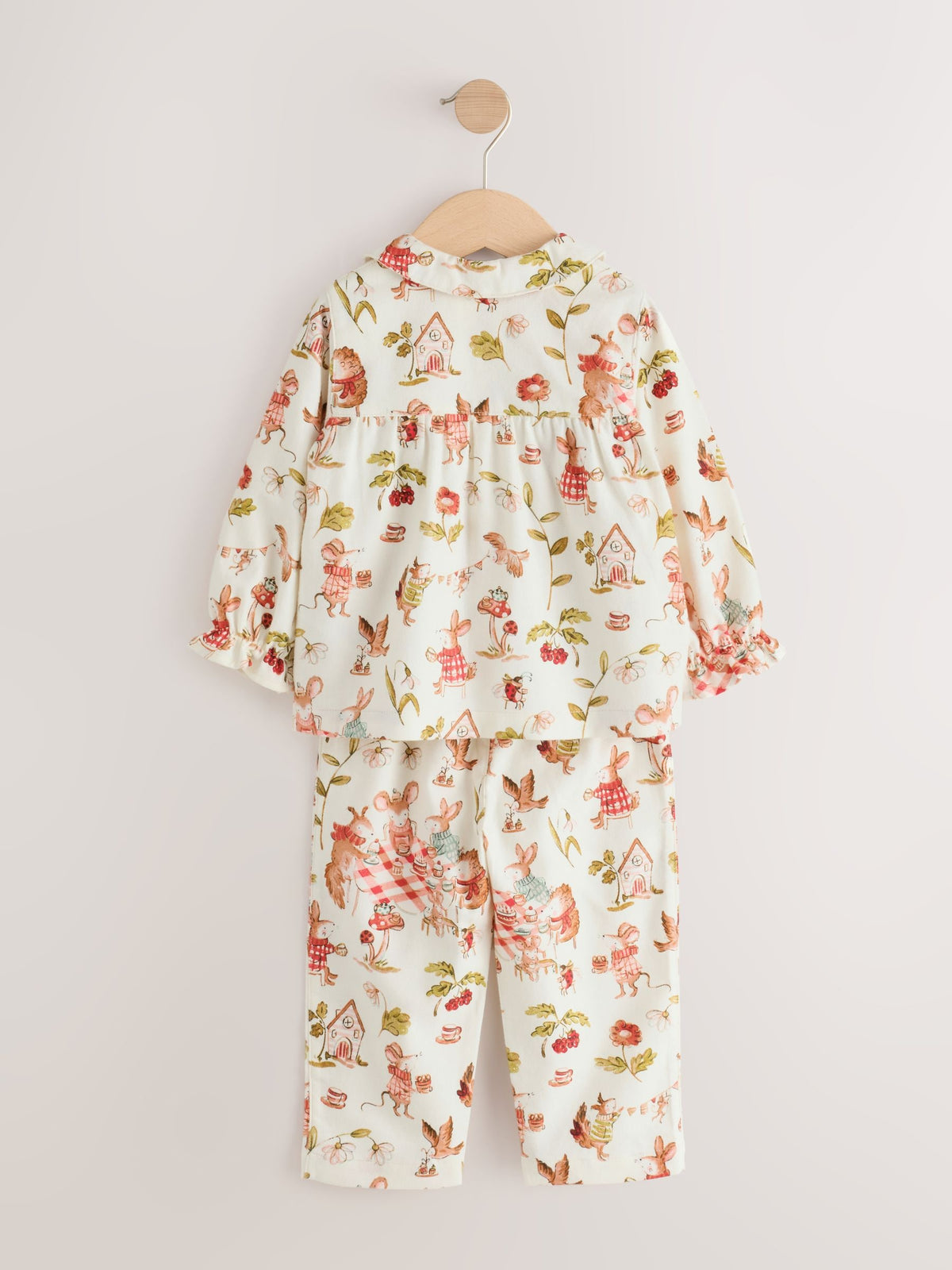 Red/Ecru Woven Button Through Pyjamas (9mths-10yrs)
