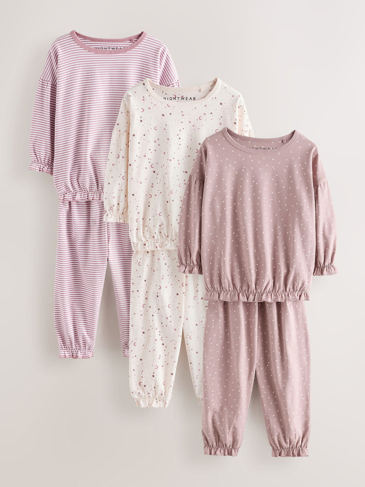 Pink Jogger Pyjamas 3 Pack (9mths-12yrs)