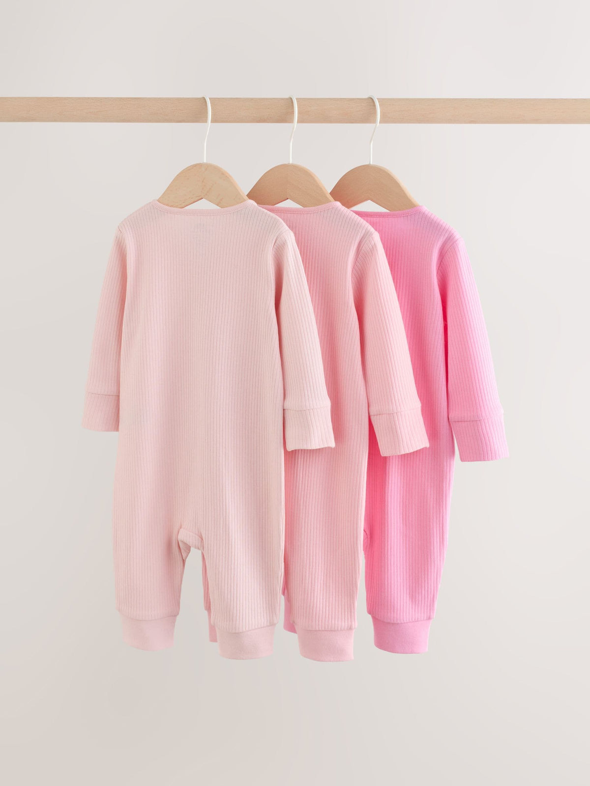 Pink Baby Sleepsuits 3 Pack (0mths-3yrs)