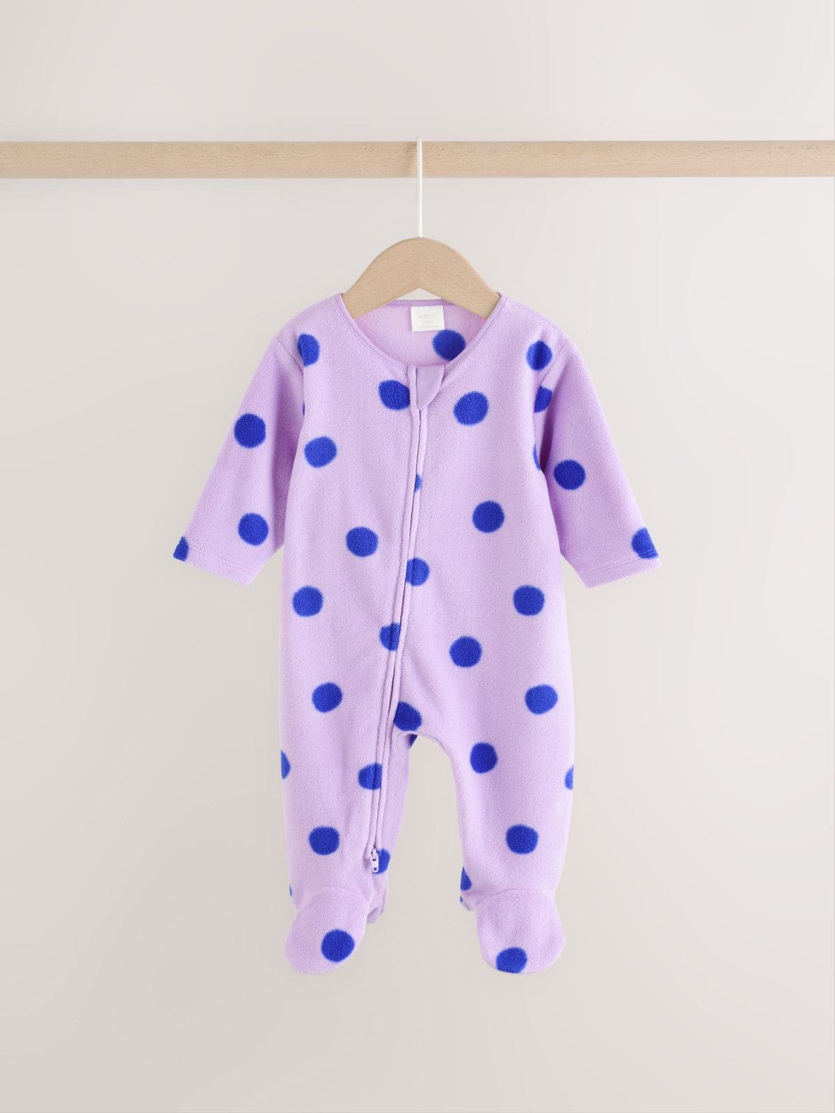 Purple/Pink Micro Fleece Two Way Zip Baby Sleepsuits 2 Pack
