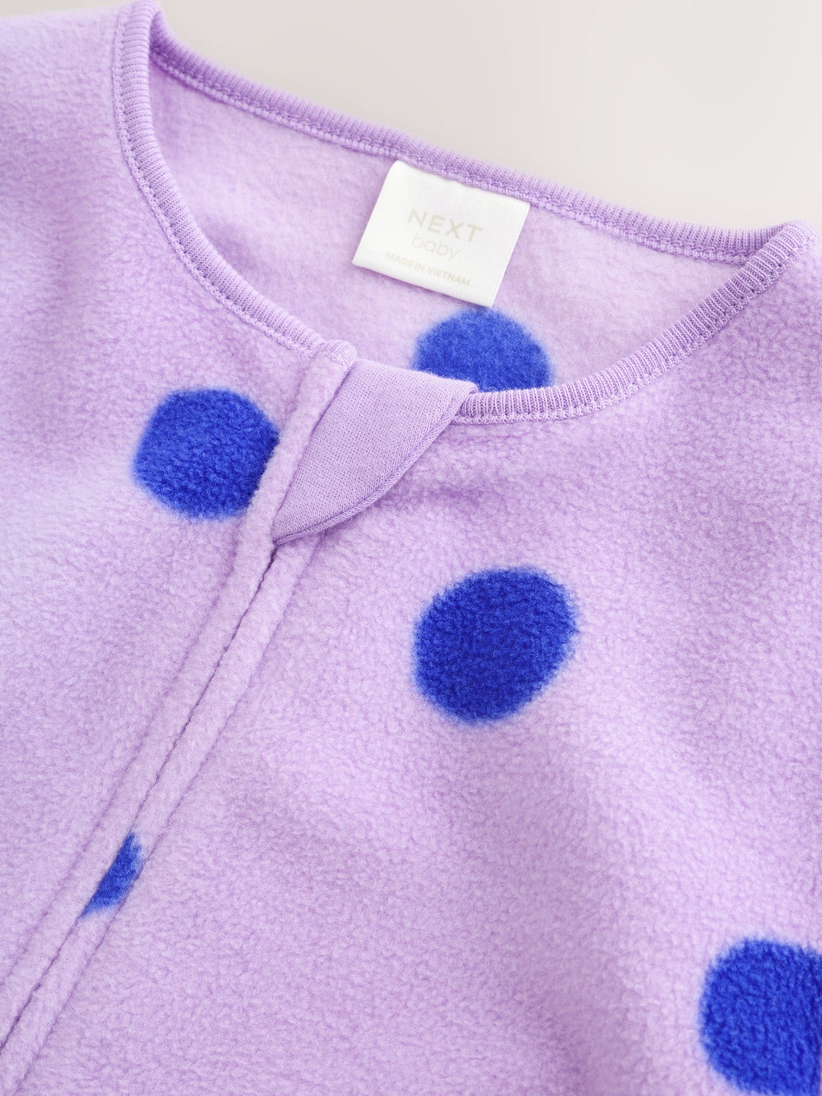 Purple/Pink Micro Fleece Two Way Zip Baby Sleepsuits 2 Pack