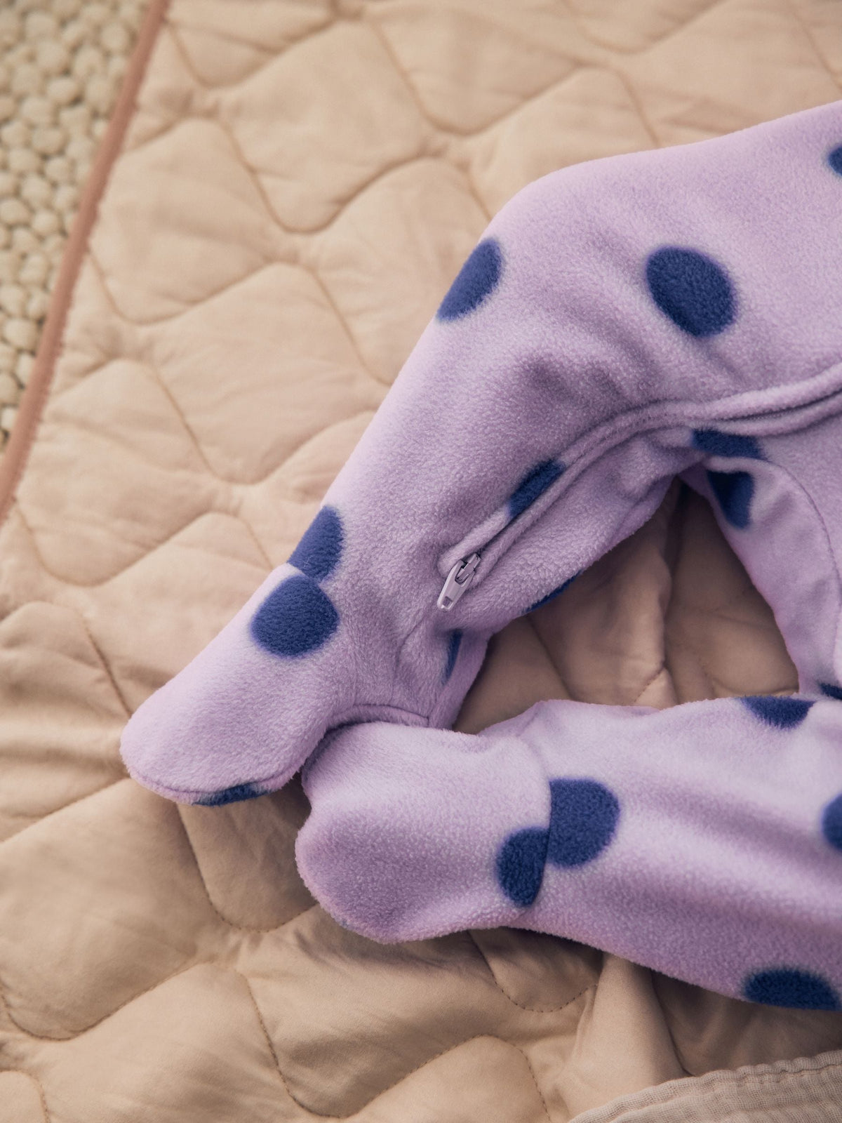 Purple/Pink Micro Fleece Two Way Zip Baby Sleepsuits 2 Pack