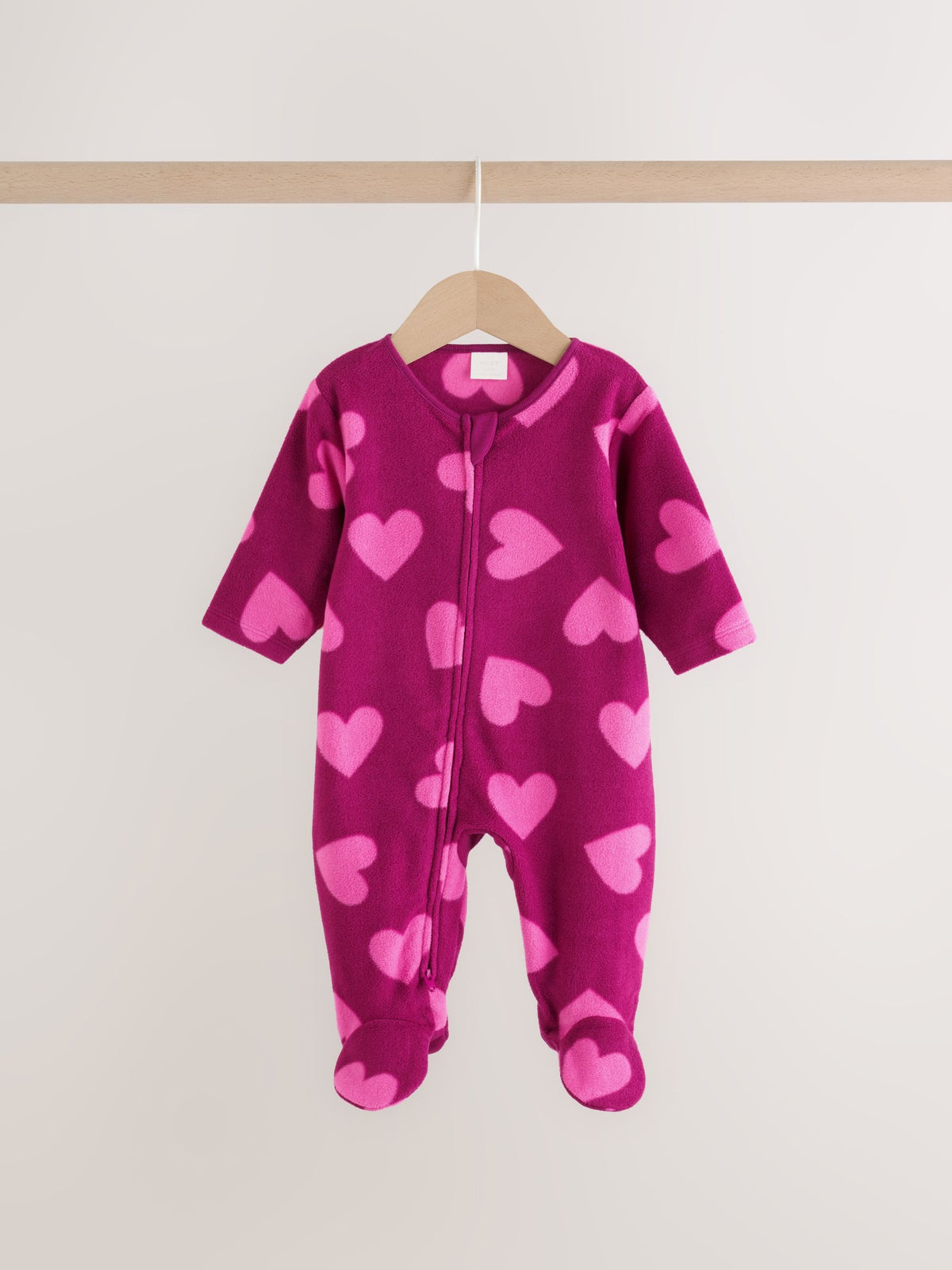 Purple/Pink Micro Fleece Two Way Zip Baby Sleepsuits 2 Pack