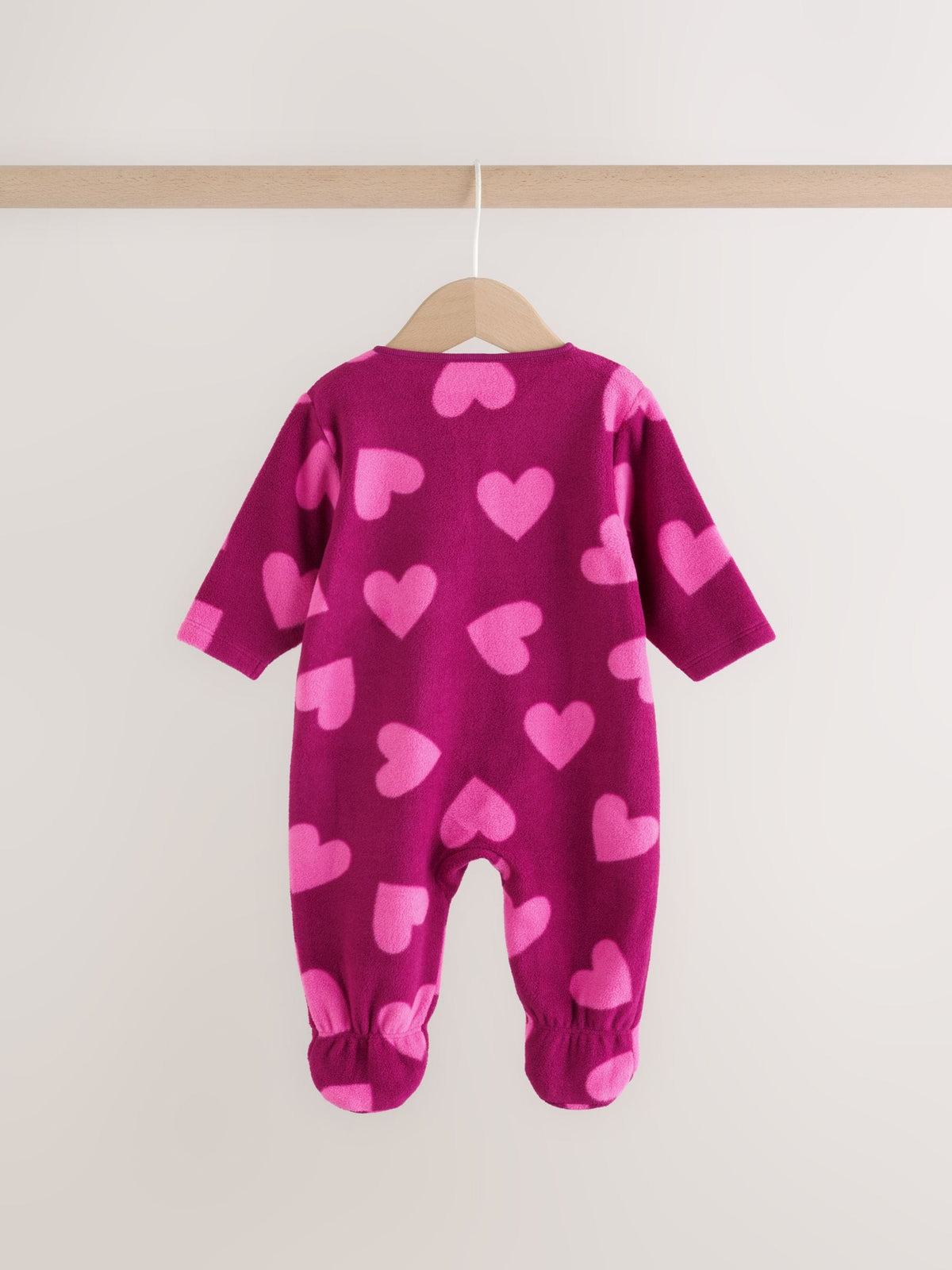 Purple/Pink Micro Fleece Two Way Zip Baby Sleepsuits 2 Pack