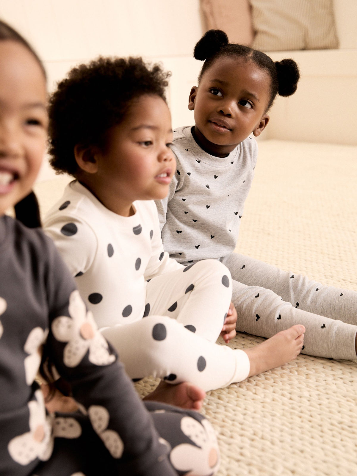 Monochrome Snuggle Pyjamas 3 Pack (9mths-12yrs)