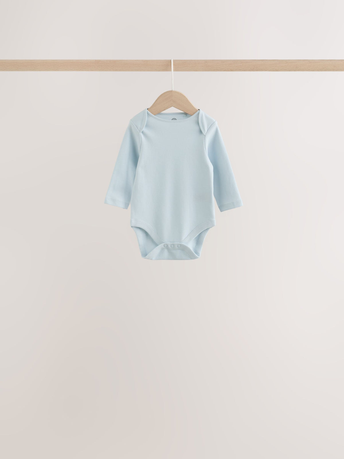 Grey/Blue/Neutral Long Sleeve Baby Bodysuits 5 Pack