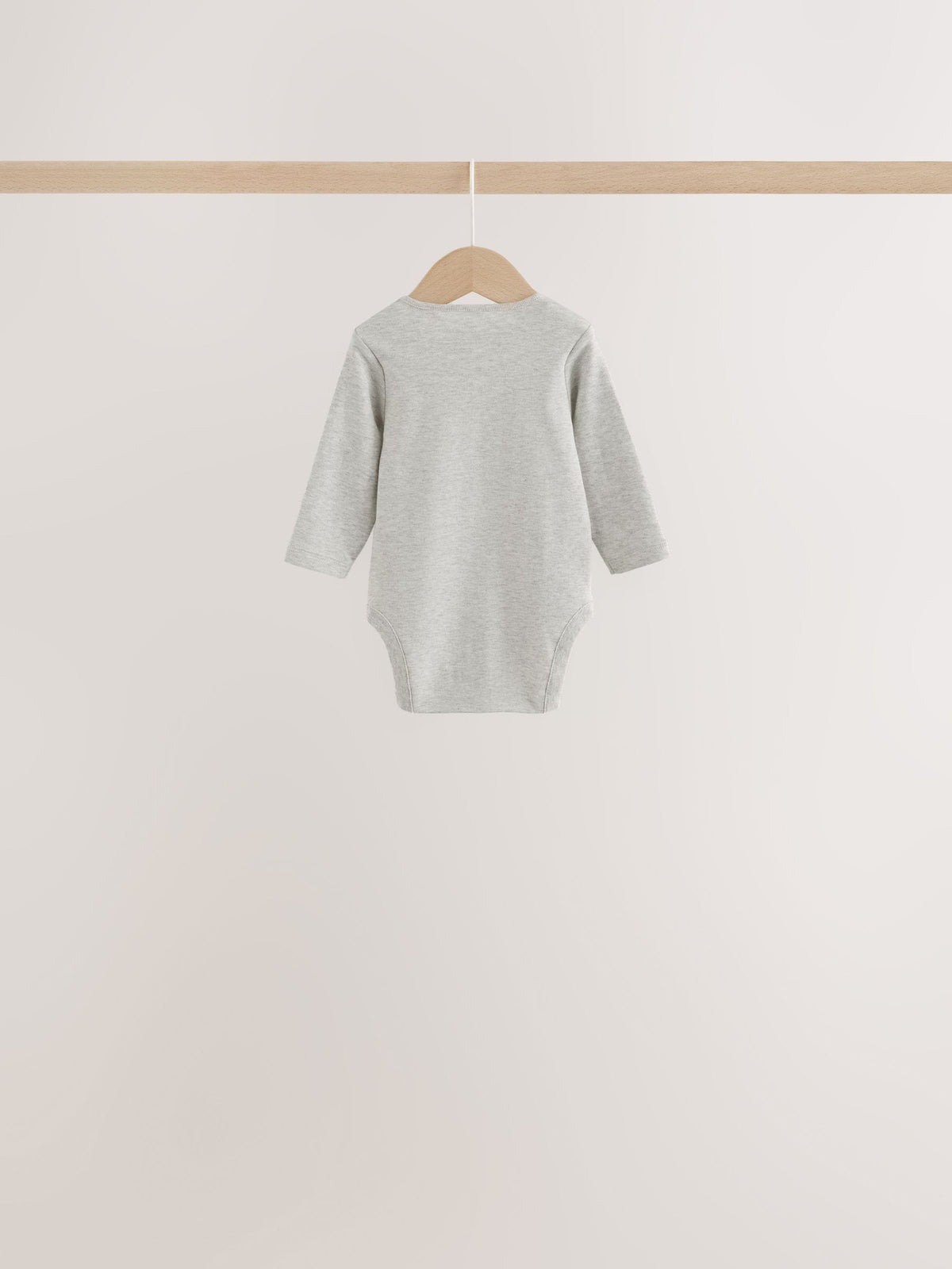 Grey/Blue/Neutral Long Sleeve Baby Bodysuits 5 Pack