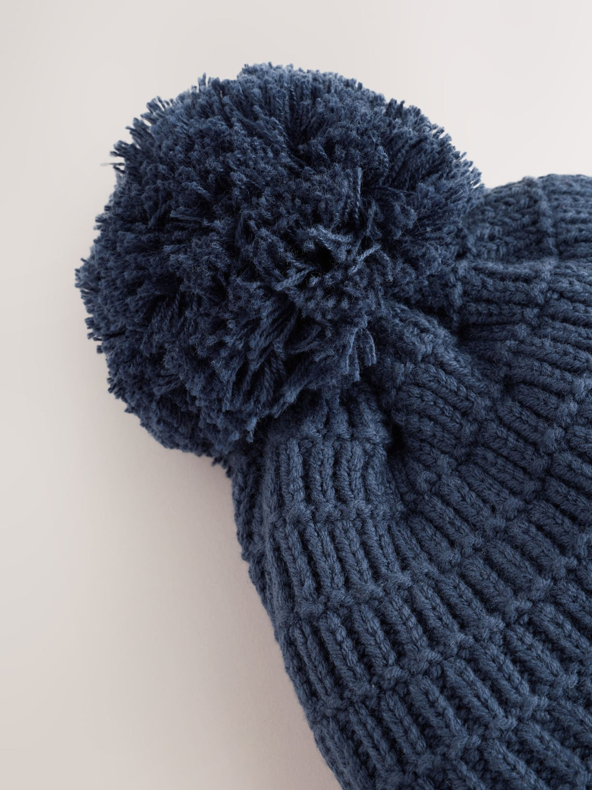 Navy Blue Knitted Trapper Baby Hat