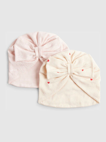 River Island Pink Floral Turban Set 2 Pack
